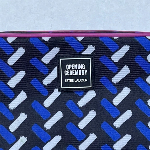 Opening Ceremony Estee Lauder Zipper Cosmetic Travel Makeup Pouch Purse Bag Geo - Picture 2 of 6